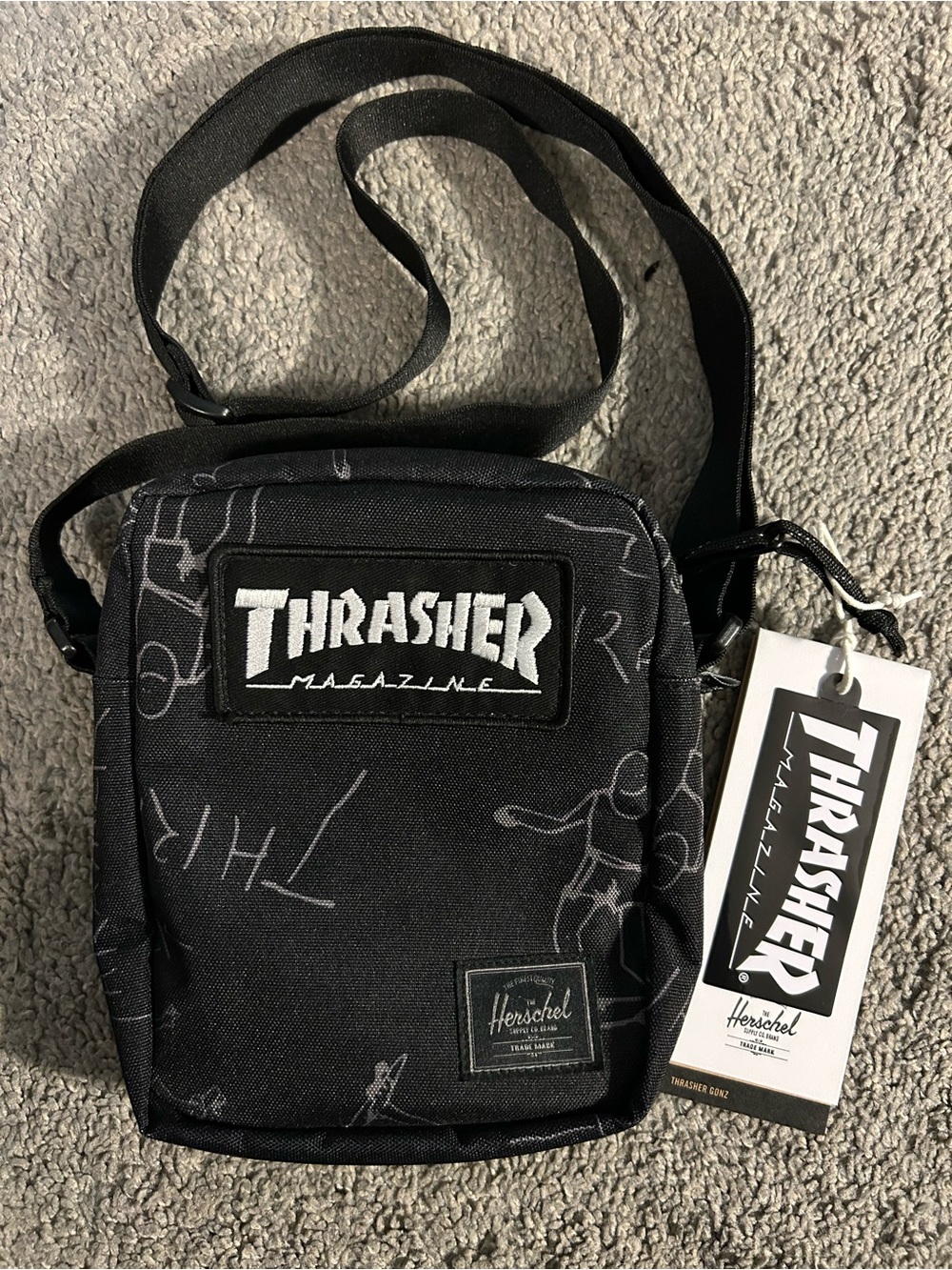 Black Messenger Crossbody Bag